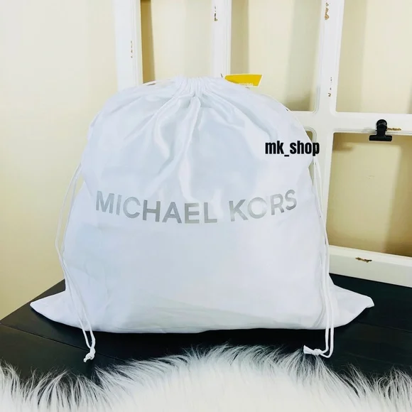 Michael Kors Large Dust Bag Travel Cover White Satin Drawstring Storage Bag - Picture 1 of 6